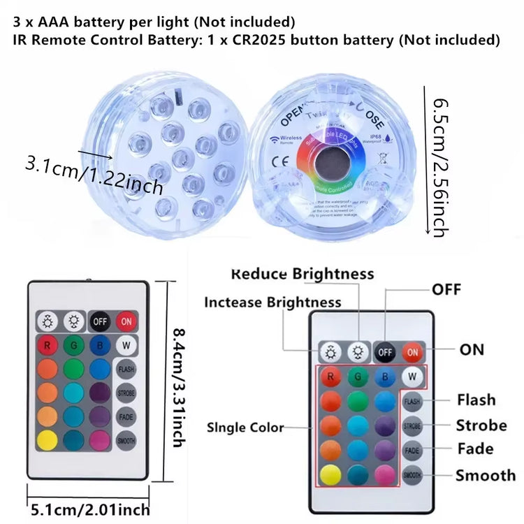 13-LED Submersible Light Light Up Water Elevate the Mood